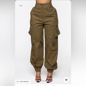 Fashion Nova Olive Cargo Pants Size M